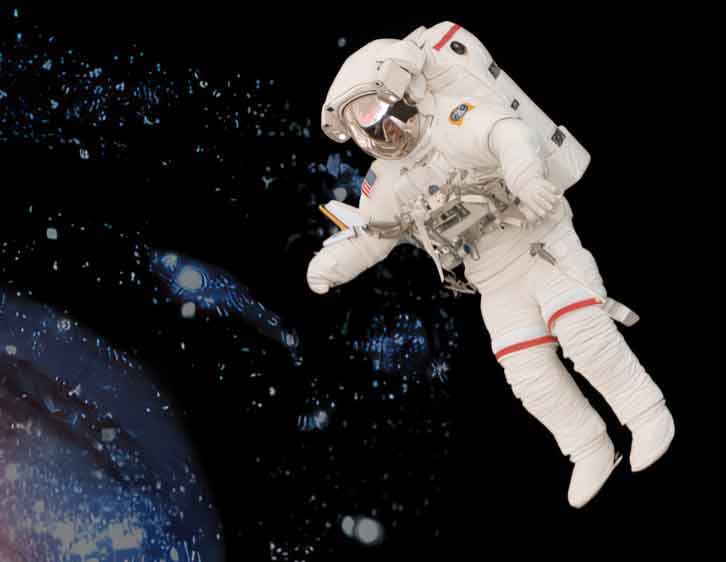 An astronaut in space.